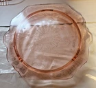 Vintage - 10” Jeanette Pink Depression Glass Footed Cake Plate