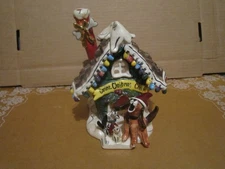 Blue Sky Clayworks Heather Goldminc Canine Christmas Choir Candle Holder 2009