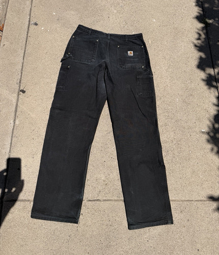 Carhartt Men's Black Canvas l Work Pants 36x34
