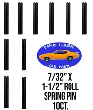 7/32" x 1-1/2" Roll Spring Tension Pin Fastener Slotted Plain Finish 10pcs #865