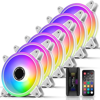 EZDIY-FAB RGB Lüfter 120mm 6er Pack ARGB 5V