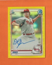 2020 BOWMAN CHROME PROSPECTS 1st YELLOW REFRACTOR DAMON JONES AUTO #d /75
