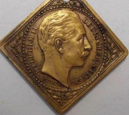 1888 SCOGLIERA IMPERO TEDESCO MEDAGLIA MONETA IMPERATORE FRIEDRICH 3 GUGLIELMO2 TEDESCO PRUSSIA - Foto 4 di 5