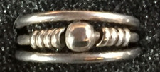 Bead/Spring Pattern Ring - Sterling Silver - Sizes 6 or 6 1/4 Slightly bigger