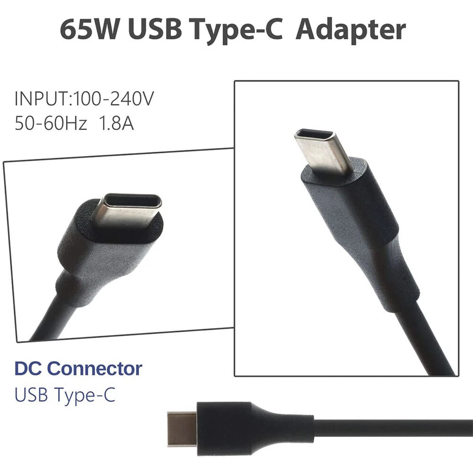 Genuine 65W USB C Type-C Power Adapter Charger for MacBook Pro Air, Lenovo, HP - Image 4 of 4