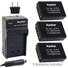 Kastar 3 Battery  Normal Charger kit for Canon LP-E17 LPE17 LC-E17