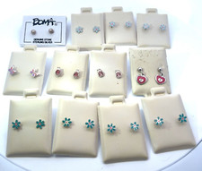 Verschiedenes LOT Von 12 Sterling Silber .925 Mädchen Kinder Ohrstecker