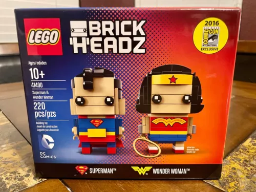 LEGO BRICKHEADZ 2016 SUPERMAN & WONDER WOMAN SDCC EXCLUSIVE 41490 SEALED RARE!