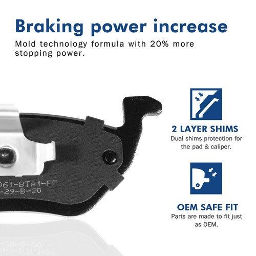 Front Rear Ceramic Brake Pads For 07 - 11 Dodge Nitro,Jeep Liberty Wrangler JK - Picture 6 of 7