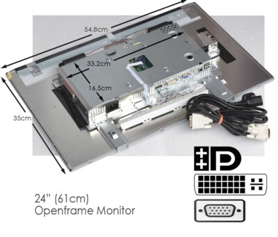 24'' 61CM OPENFRAME MONITOR DISPLAYPORT VGA DVI 1920x1200 16:10 FULLHD-PLUS 24-6