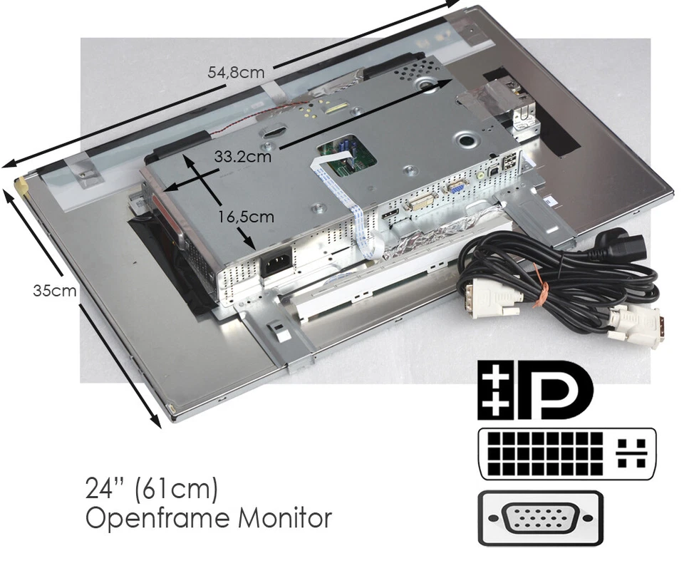24" 61CM OPENFRAME MONITOR DISPLAYPORT VGA DVI 1920x1200 16:10 LAUTSPRECHER 24-6 - Bild 4 von 4