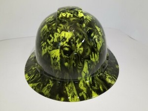 lime green full brim hard hat