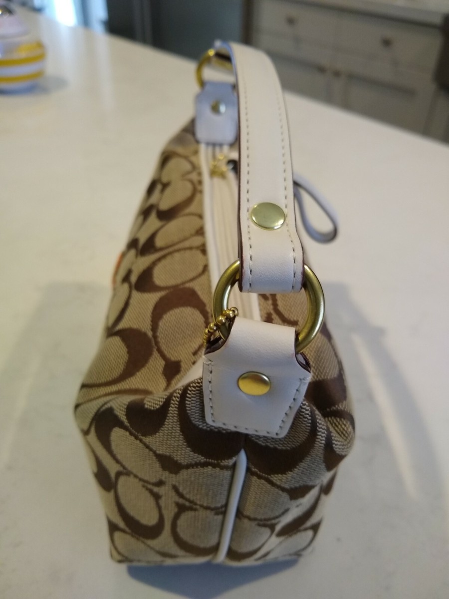 バッグ Vintage Coach Signature Hand Bag Flower COACH Signature Collection Handbag NEW with flower applique