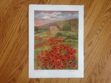 Miro Kenarov TUSCANY POPPIES Limited Edition Art Print Signed Numbered 16x12 NEW