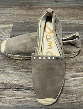Sam Edelman Women's Tan Suede Leather Slip On Espadrilles Size 6 Koda