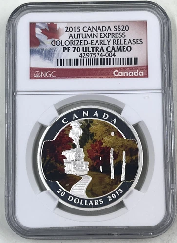 2015 Canada S$20 NGC PF 70 Ultra Cameo Autumn Express Colorized Early Release