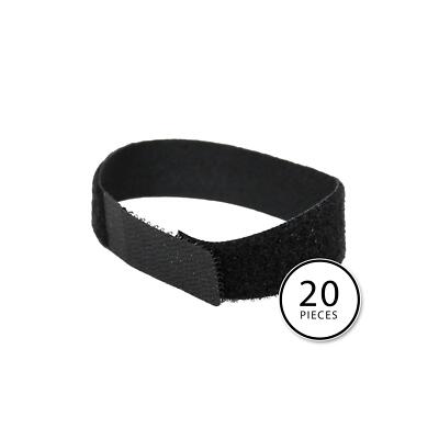 20-pack Black Alesis Hook & Loop Cable Tie Down Straps Cord Wire Orgranization