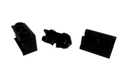 2 x LEGO  3937/3938 System,Scharnierteile,Kippschaniere 1x2 lt.Abb.schwarz.
