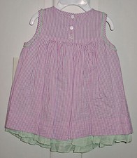 RALPH LAUREN INFANT GIRLS FANCY SEERSUCKER 2 PIECE DRESS 9 MONTHS NEW WITH TAGS