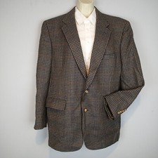 VTG Hart Schaffner Marx Men s Brown Tweed Houndstooth Blazer Sport Coat Jacket