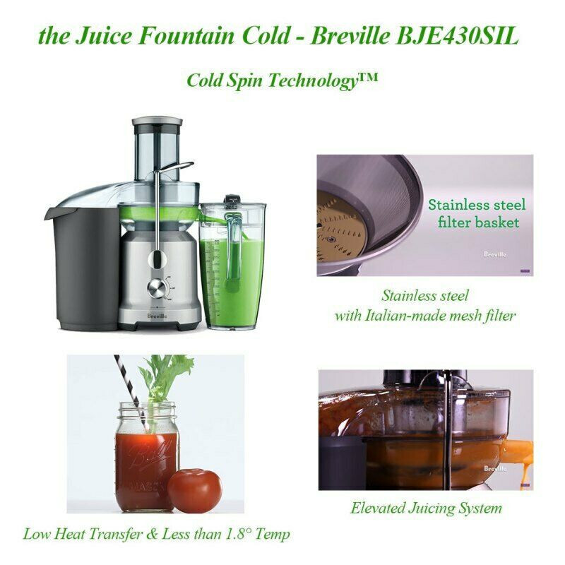 Breville BJE430SIL Juice Fountain Cold Electric Centrifugal Juicer