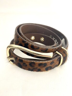 Express Womens Animal Cow Skin Leopard Print 1”W Leather  display picture 3