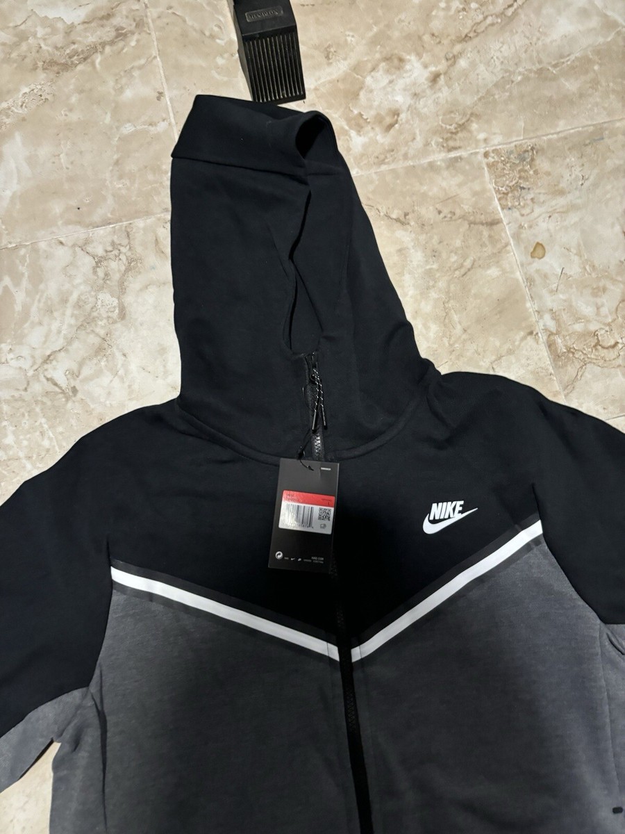 Nike Tech Fleece Men's Full Zip Hoodie, 2XL - Black/Gray