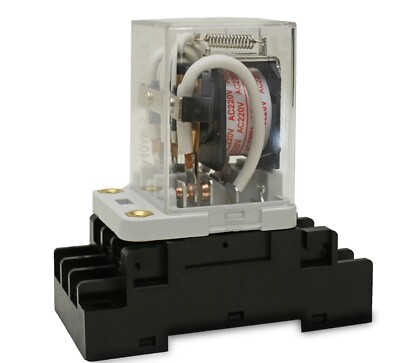 New JQX-38F 240VAC 11 Pin 3PDT Coil Power 40A Relay With Socket - R40A240VAC