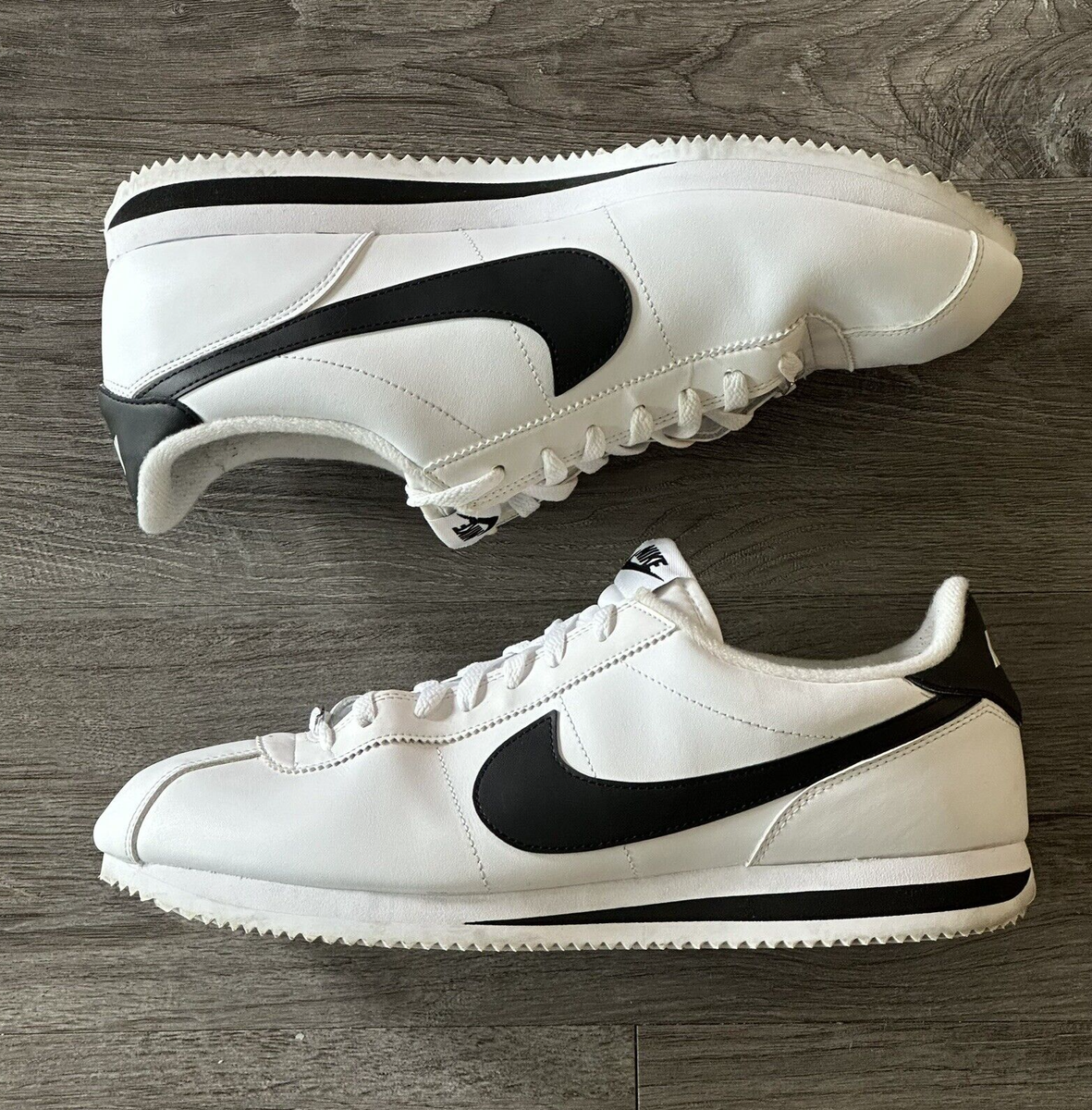 Nike Cortez Leather Classic Basic Mens Shoes Black White 819719