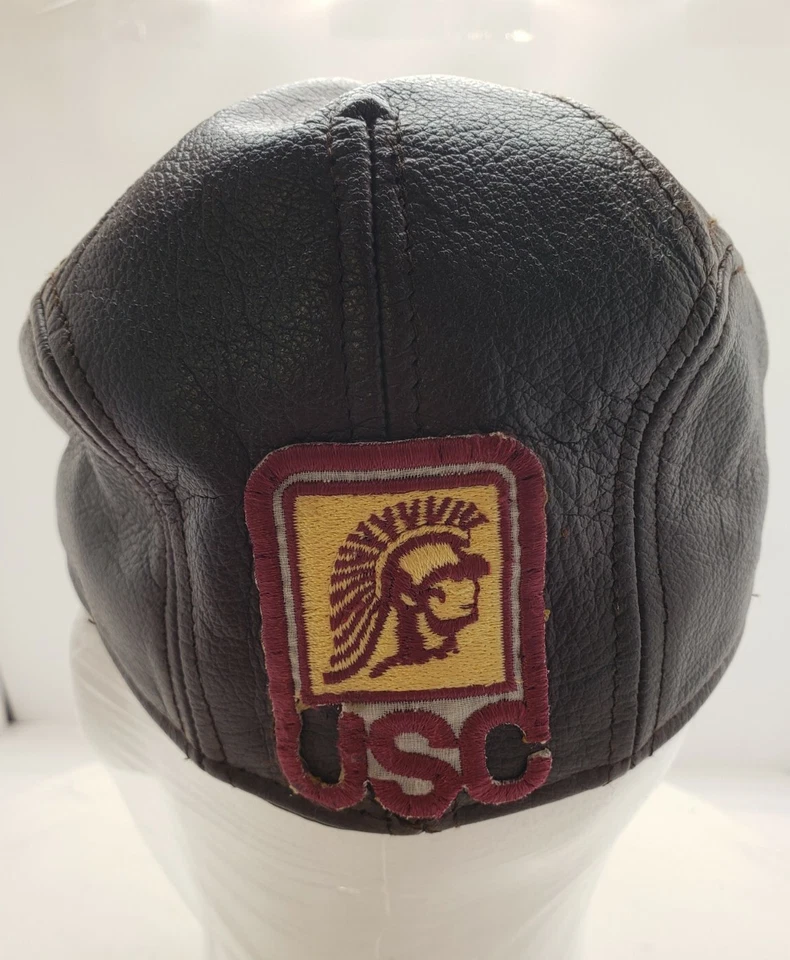 CLARO USC Parche en DE COLECCIÓN CUERO MARRÓN Derby SOMBRERO Gorra Talla S/M Newsie Imitación Cuero Foto 4 de 4