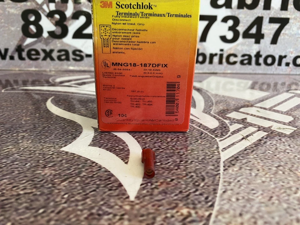 3M MNG18-187DFIX Terminals Nylon Fully Insulated Female Disconnect Qty 100  - Image 3 of 3