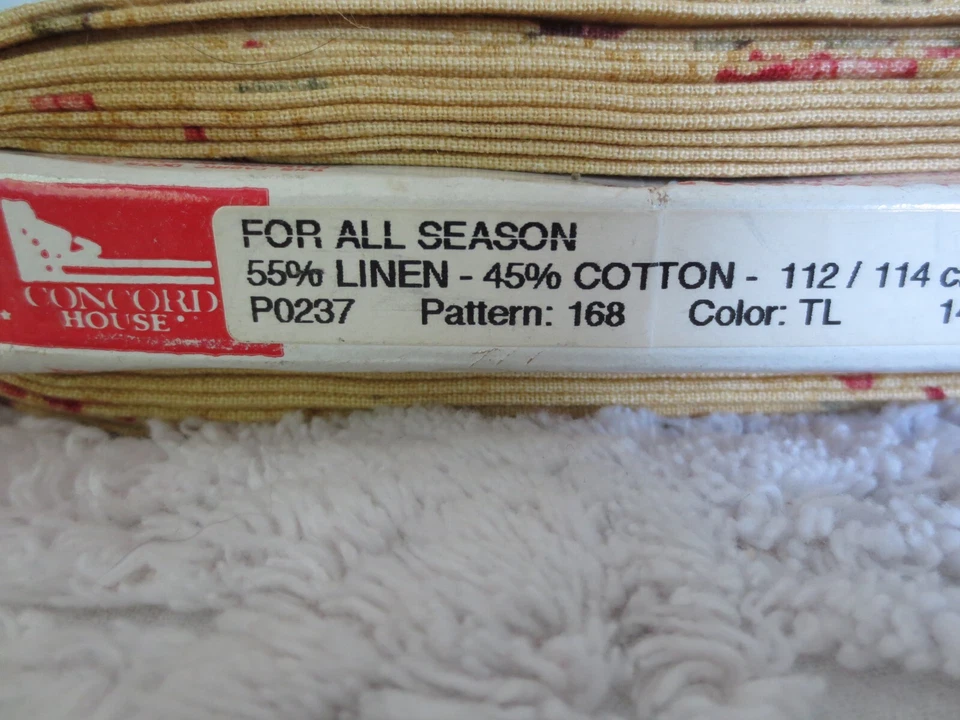 3414. KESSLERS Gold LEAF PRINT 55% Linen 45% Cotton FABRIC - 44" x 7 yds. - Image 3 of 4