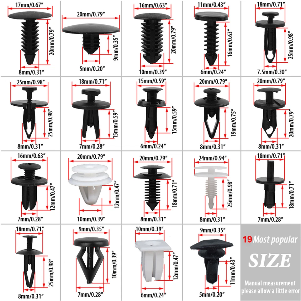 450 Car Automotive Push Retainers Rivets Clips for Kia Hyundai Genesis SsangYong - image 4 of 4