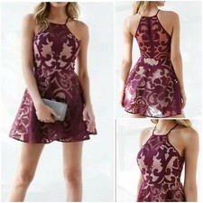 Keepsake Romantic Rebel Burnout Lace Skater Dress Size XS