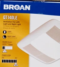 Broan QT140LE 140CFM Ventilation Fan Light - White