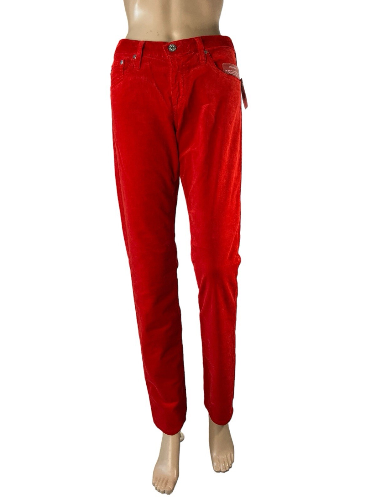 AG Adriano Goldschmied Womens Pants The Stevie Slim Straight Corduroys Red 30R