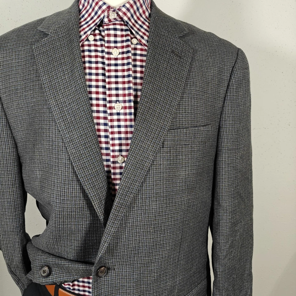 Ralph Lauren мужской Sport пальто Blazer гончая серый шелк шерсти кашемир размер 44L - Изображение 3 из 4