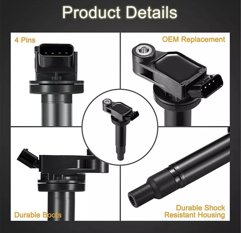 Paquete de 6 bobinas de encendido UF267 + bujías para Toyota Highlander 2001-2010 3,3 L V6 Foto 2 de 4