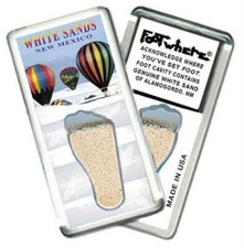 White Sands, NM FootWhere® Souvenir Fridge Magnet. Made in USA