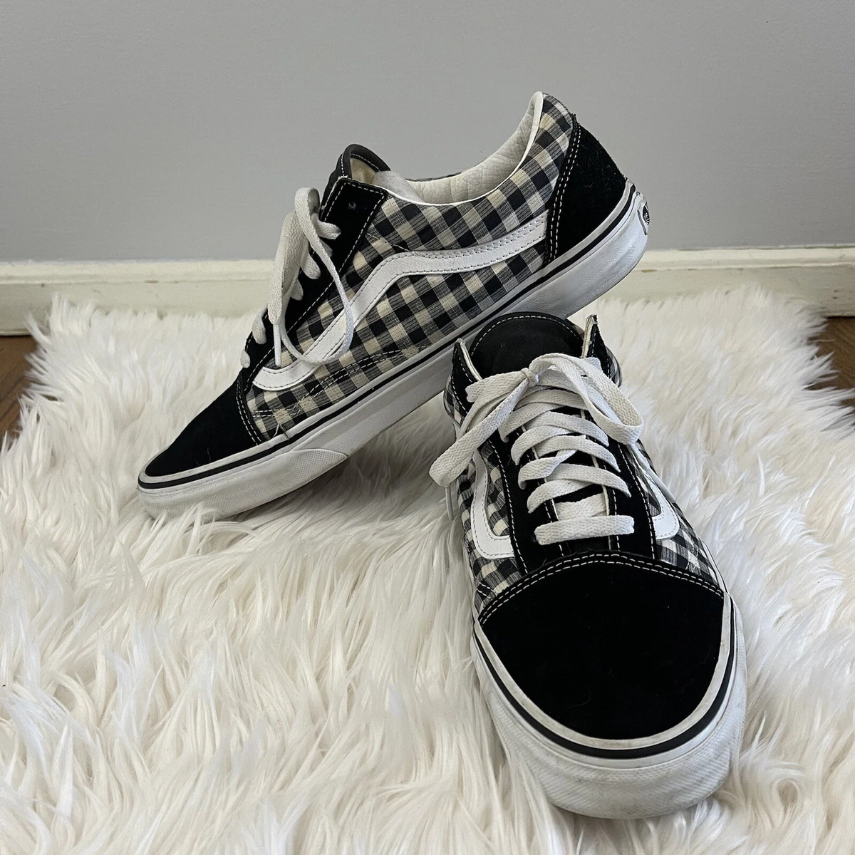 VANS Old Skool Black White Checker Skate Shoes Men 11.5
