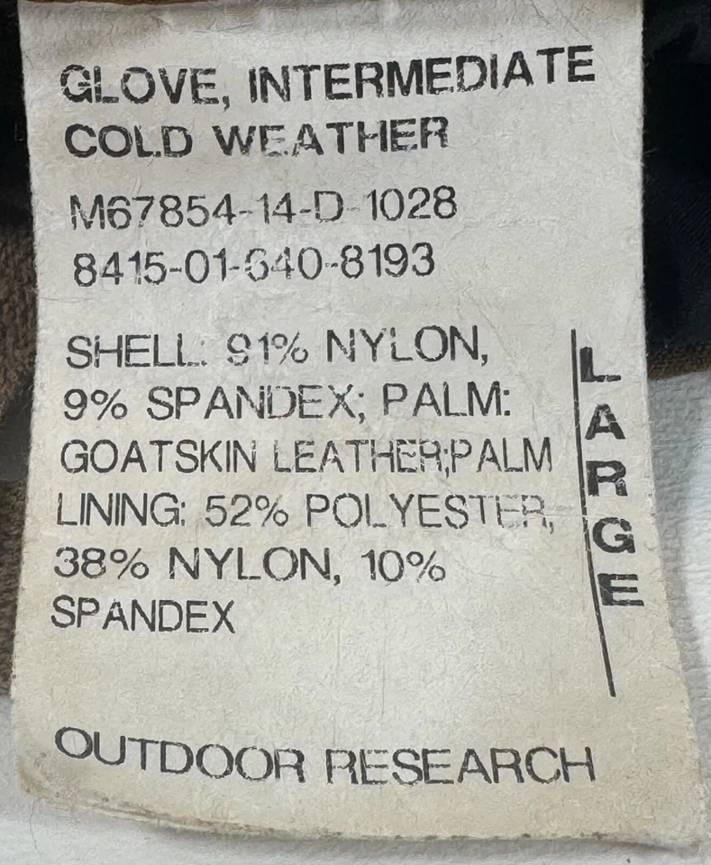 Guantes intermedios para clima frío Outdoor Research USMC marrón coyote grandes Foto 4 de 4