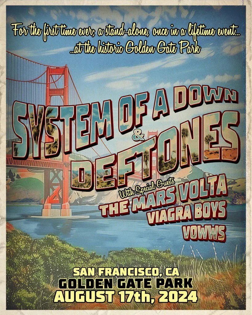 Concert Poster System Of Down Tour 2019 System Of A Down Deftones