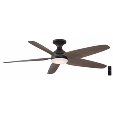 HB Ceva 52 in. Indoor/Outdoor Matte Black Barn Maple Blades Ceiling Fan & Remote