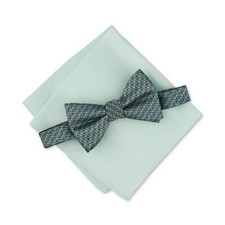 Alfani Mens Regular fit Bow Tie Pocket Square Set One Size Mint Green