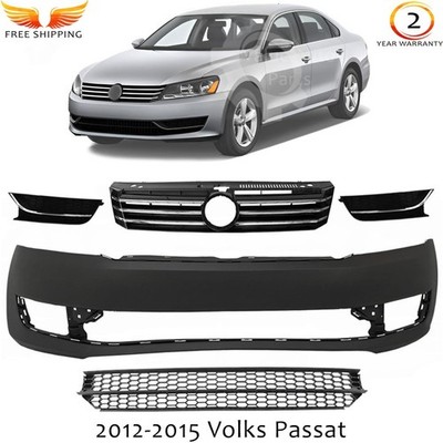 Front Bumper Cover Fascia & Grille Assembly Kit For 2012-2015 Volkswagen Passat