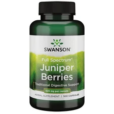 Swanson Juniper Berries Capsules, 520 mg, 100 Count