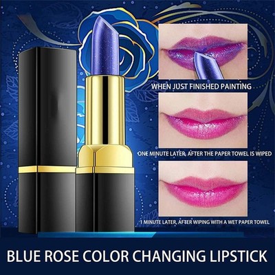 Blue-Rose Temperature Color Changing Lipstick Magical Discoloration Blue to Pink