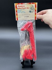 Vintage American Indian Craft Kit Bead Loom Red Plastic Complete NOS