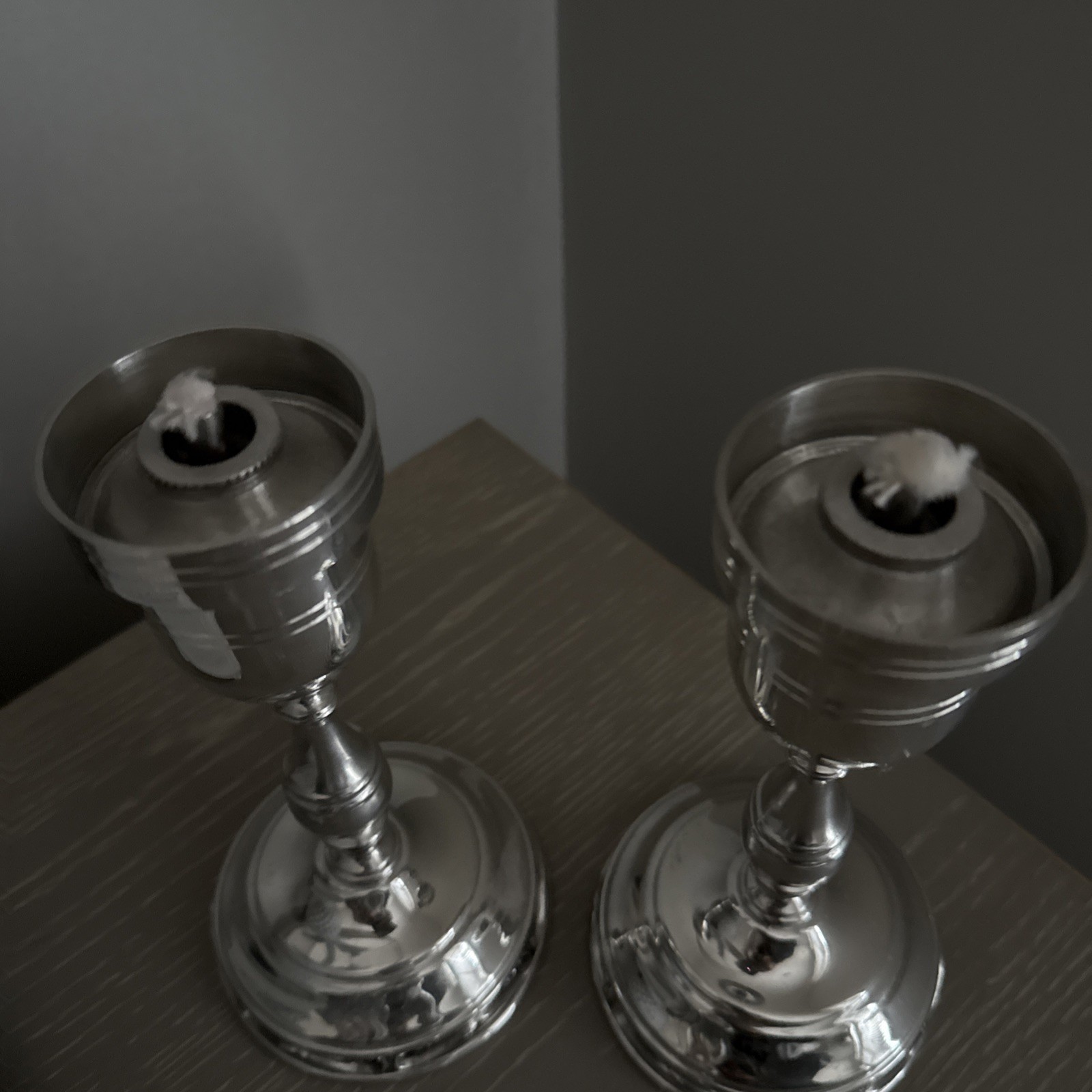 2 Shirley Williamsburg Company Oil Lamps Silver plated Handmade