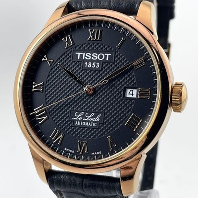 Tissot Le Locle Quartz Watch Men 39mm Stainless Steel Black Gold Used
